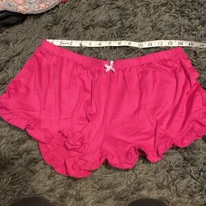 Pj Couture Vibrant Pink Ruffle Athletic Shorts